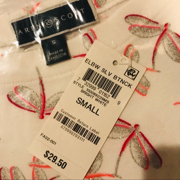 Karen Scott Dragonfly Top - Small (NWT) - Picture 2 of 3